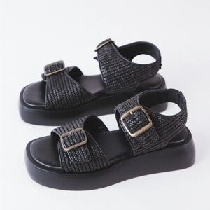 Free People Black Sandals